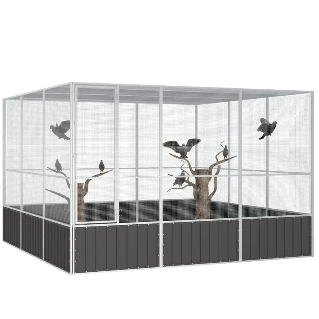 Anthracite Bird Cage 119.1x127.8x83.3 cm - Sturdy Galvanized Steel for Pet