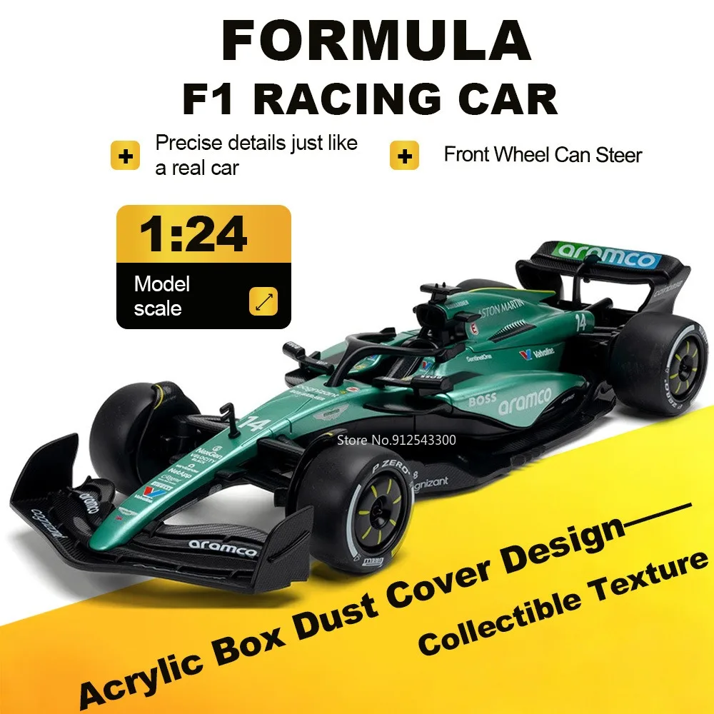 Модель-гоночного-автомобиля-f1-1-24-игрушка-корпус-из-сплава-резиновые-шины-рулевое-управление-передними-колесами-металлические-литые-модели-развивающие-подарки-для-детей