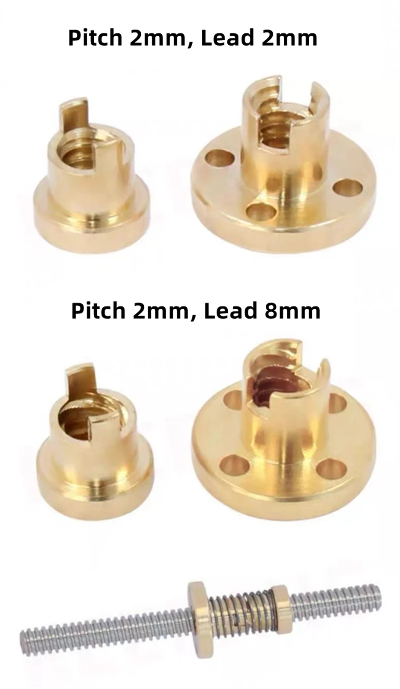 T8 Anti-Spiel-Leitspindel Messing/POM Federmutter Eliminierung Spaltleitung 2 mm/4 mm/8 mm für CNC 3D-Druckerteile Ender 3 CR10/Tornado – Detail 6