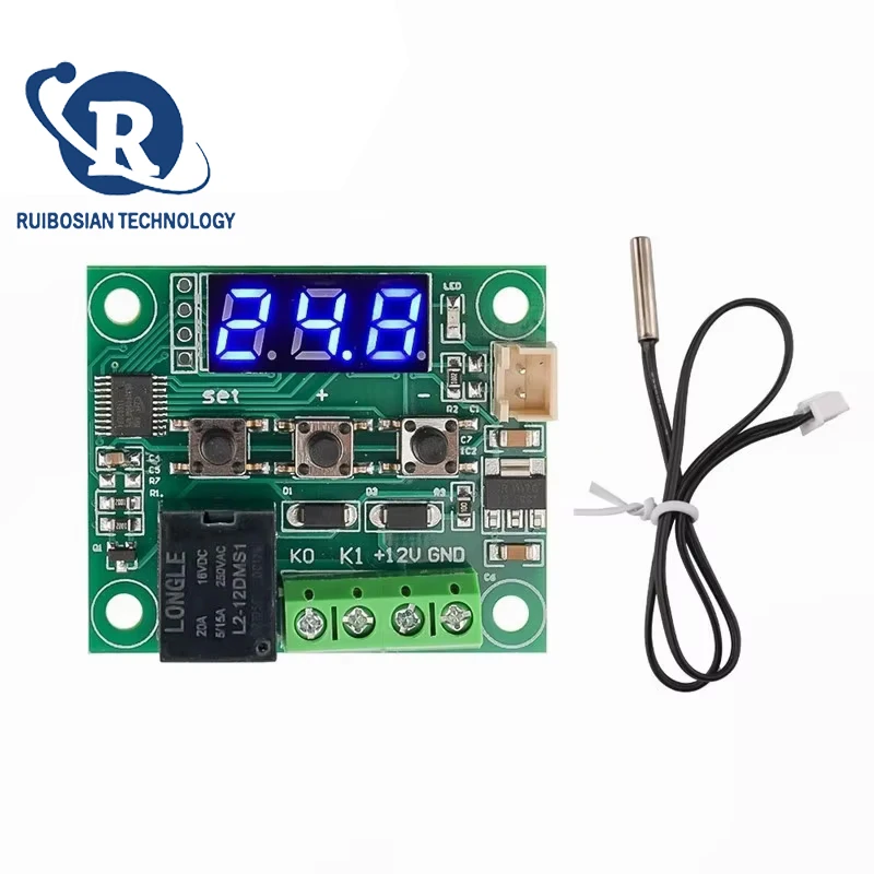 10PCS W1209 DC 12V Red/Blue heat cool temp thermostat temperature control switch temperature controller