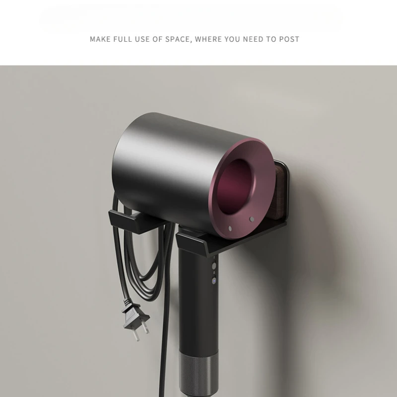 Bathroom hair dryer holder Punch-free bracket Wall-mounted Hair dryer rack Bathroom storage organizer Bathroom shlef