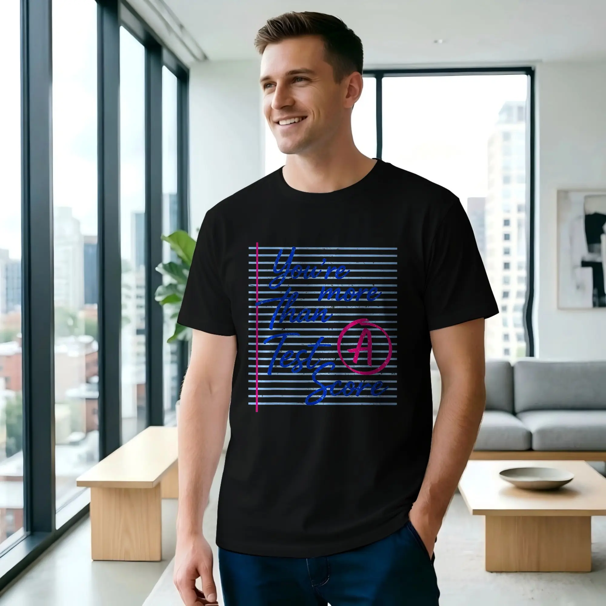 More Than A Test Score Test Day Men's T Shirt Test Novelty Tee Shirt Short Sleeve Round Collar Pure Cotton Printed Clothing