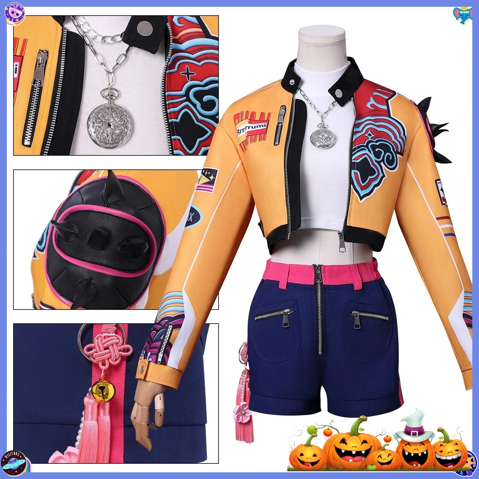 2026 KPop رومي تأثيري حلي شعر مستعار النساء الفتيات هالوين عيد الميلاد كرنفال كوميك كون حفلة لعب الأدوار وتتسابق