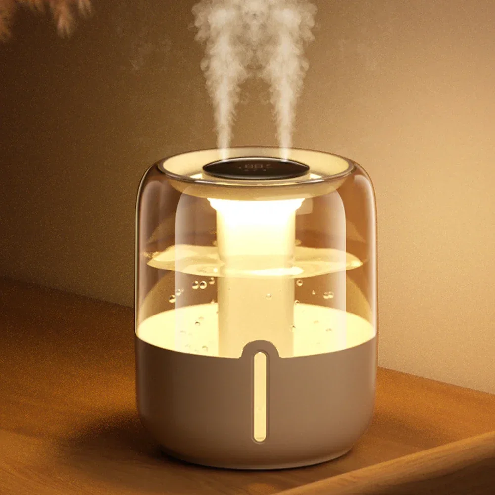 Humidificador de gran capacidad de 6,8l, humidificador silencioso de doble pulverización USB para el hogar, dormitorio, oficina, dormitorio, escritorio con luz nocturna
