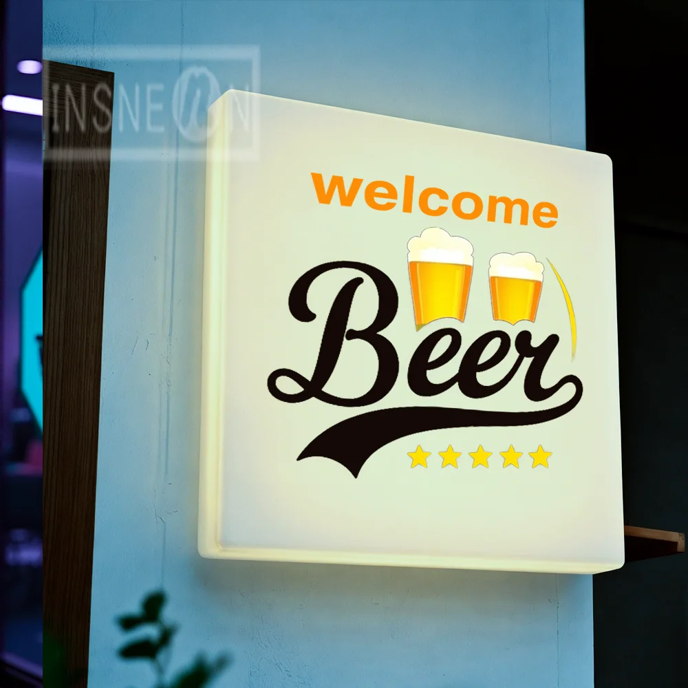 Led Light Box Sign Custom Logo Acrylic Letters Neon Advertising Home Wall Signs Personal Design Signage Outdoor Business Neon