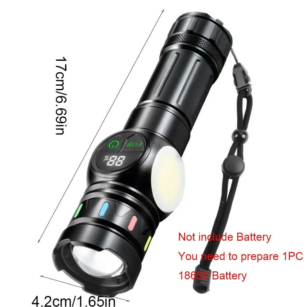 USB Rechargeable LED Flashlight Zoom Spotlight Waterproof Camping Light Searchlight Magnetic attraction Portable Lighting Hiking