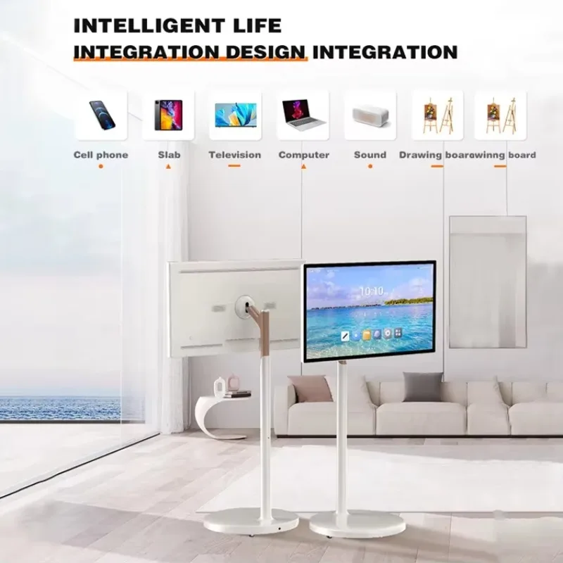 شاشة لمس ذكية دوارة مقاس 21.5 بوصة شاشة تعمل باللمس Incell Ips نظام أندرويد متحرك تلفزيون محمول حامل تلفاز منزلي