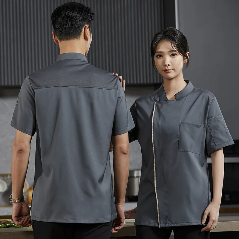 Wang Kai Style Chef uniforme de travail à manches courtes été Restaurant cuisine hôtel vêtements de travail BBQ Hot Pot Restaurant Chef vêtements