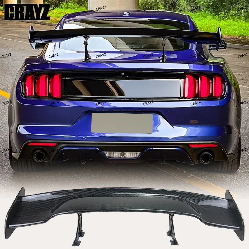 

For Ford Mustang/GT 2015-2025 High Quality Carbon Look Rear Luggage Lid Spoiler Wing FRP Body Sports GT Modification Kit