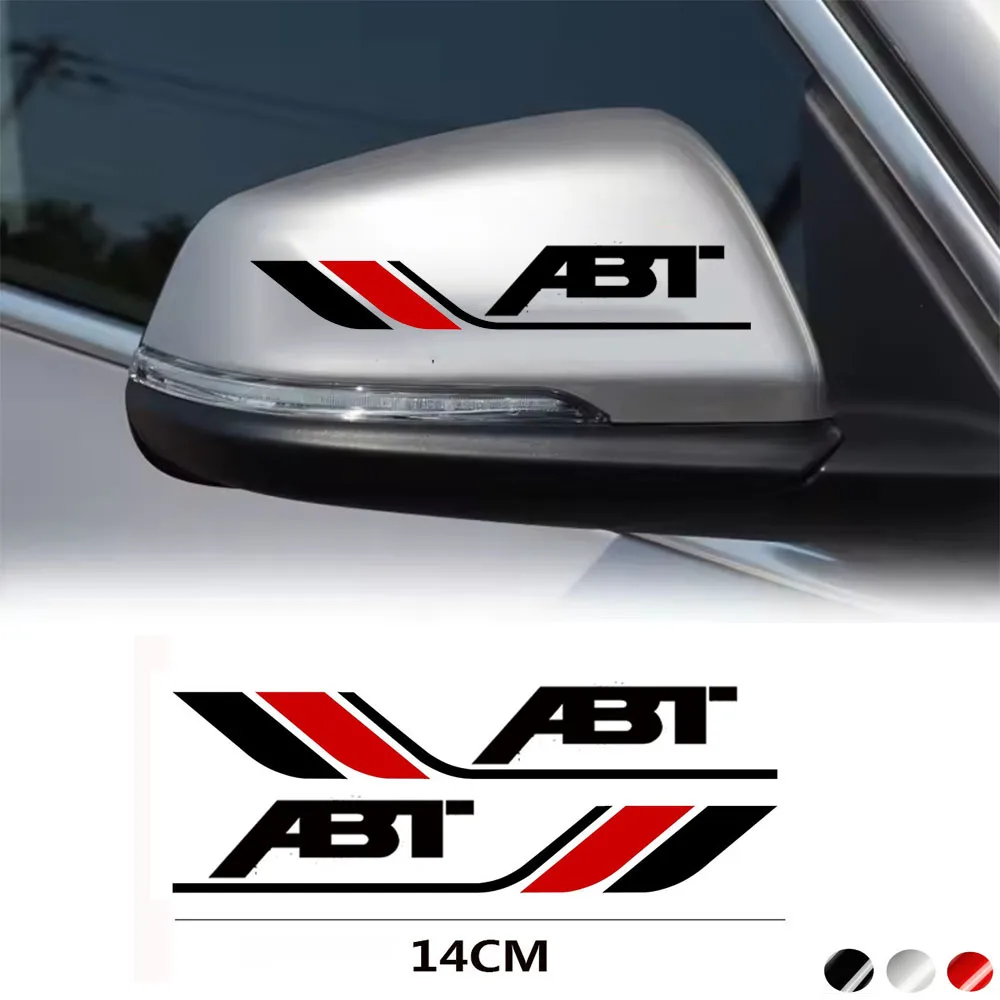 2 قطعة ABT سيارة مرآة الرؤية الخلفية ملصق ملصق حائط من الفينيل ل Volkswagen أودي A3 A4 A5 A6 A7 Q2 Q3 الخ اكسسوارات التصميم