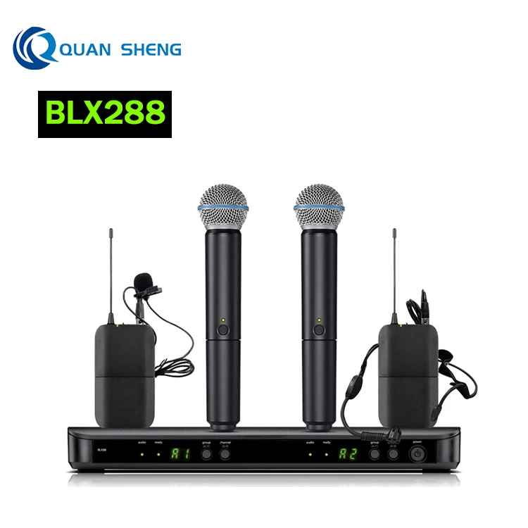 BLX288/BETA58A Wireless Vocal Microphone UHF System Handheld Dynamic Microfone for Karaoke Stage Performance Church Speech