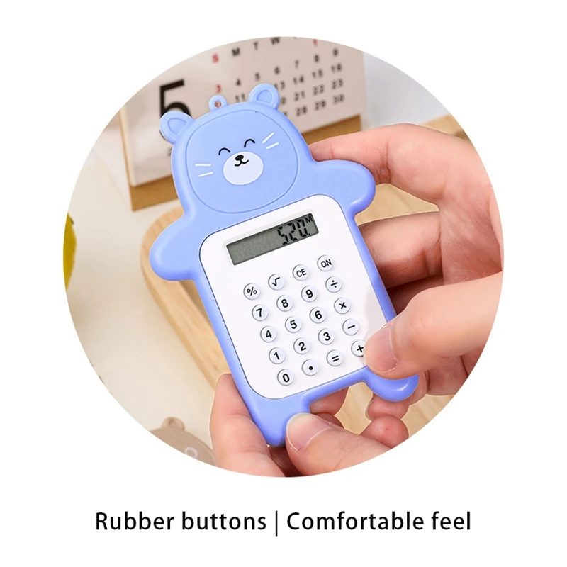 Cartoon Bear Calculator, 8 dígitos Display, Escritório e material escolar