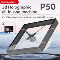 45/50cm 3D Fan Hologram Projector Integrated Machine Wifi Led Sign Holographic Lamp Player With Cover Advertising Display Light