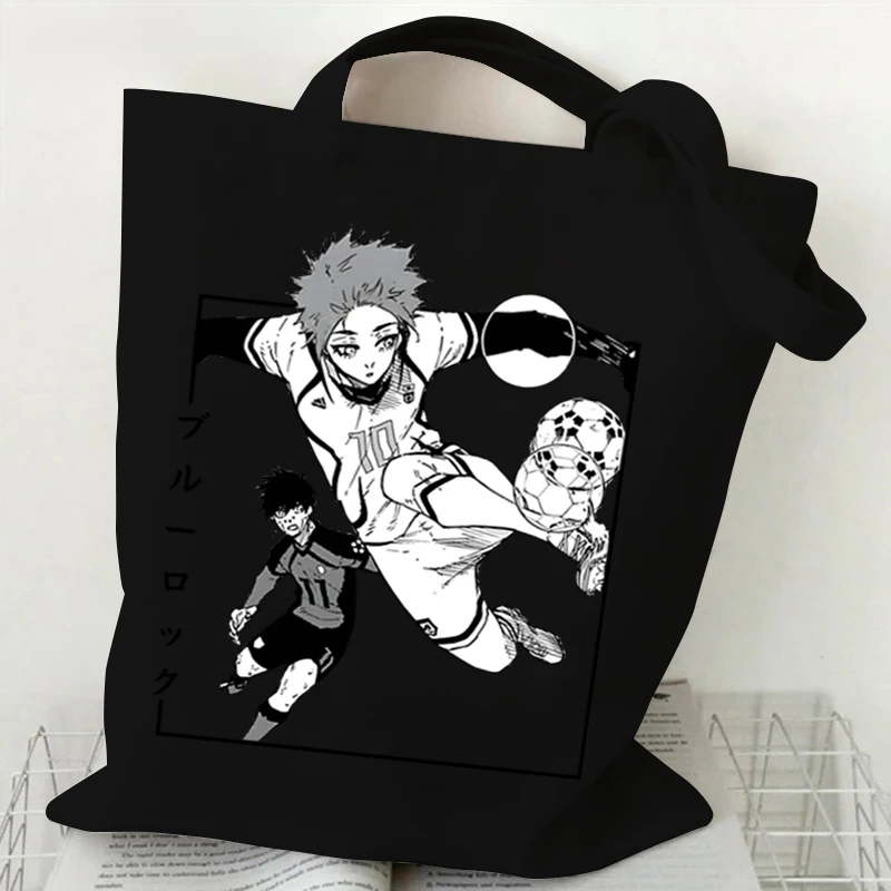 Blue Lock Canvas Draagtas Japanse Anime Isagi Yoichi Vrouwen Mannen Mode Casual Boodschappentassen Harajuku Student Nieuwe Schoudertassen