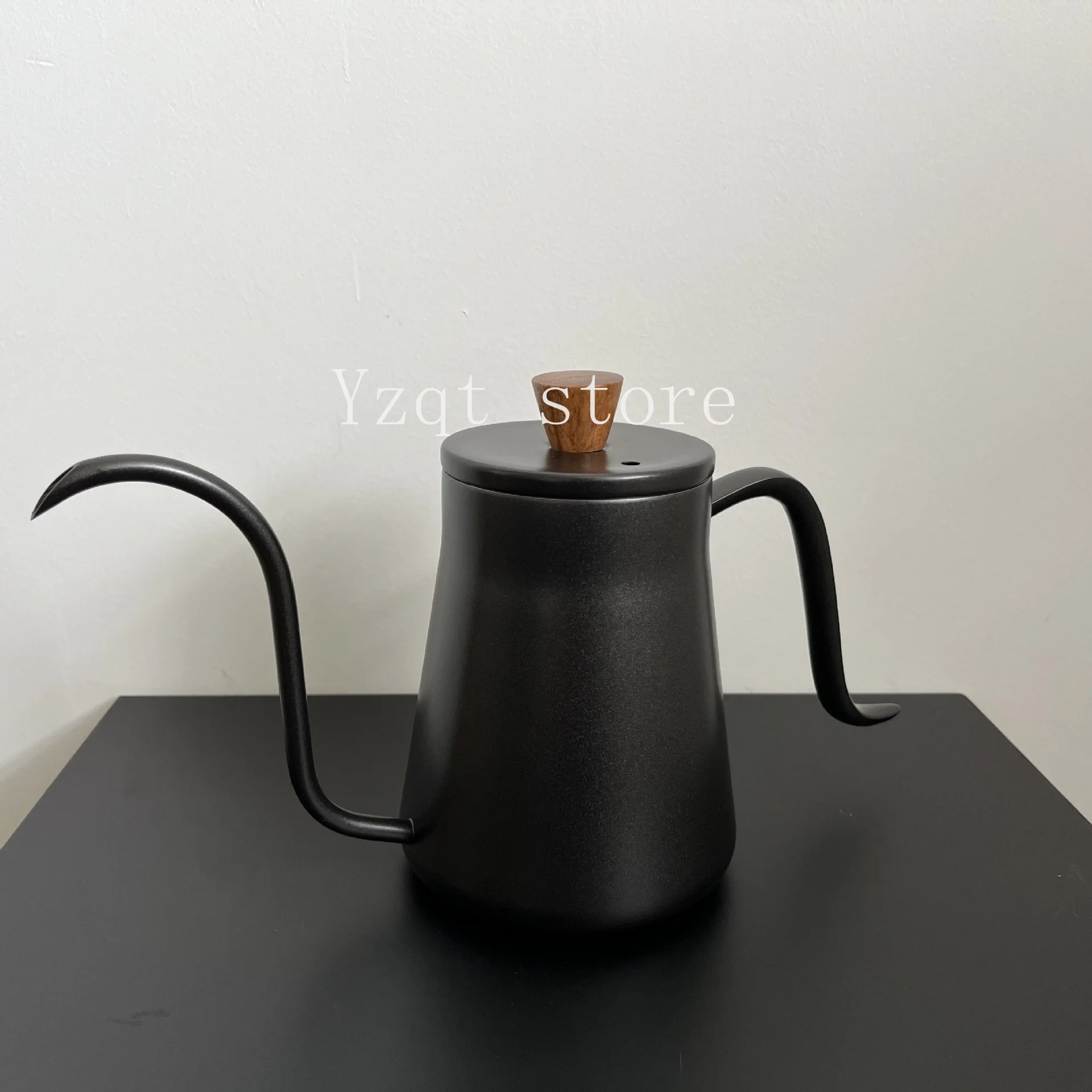 304 stainless steel coffee hand brew pot,  coffee pot 700ml outdoor thermal insulation leather case long mouth small mouth