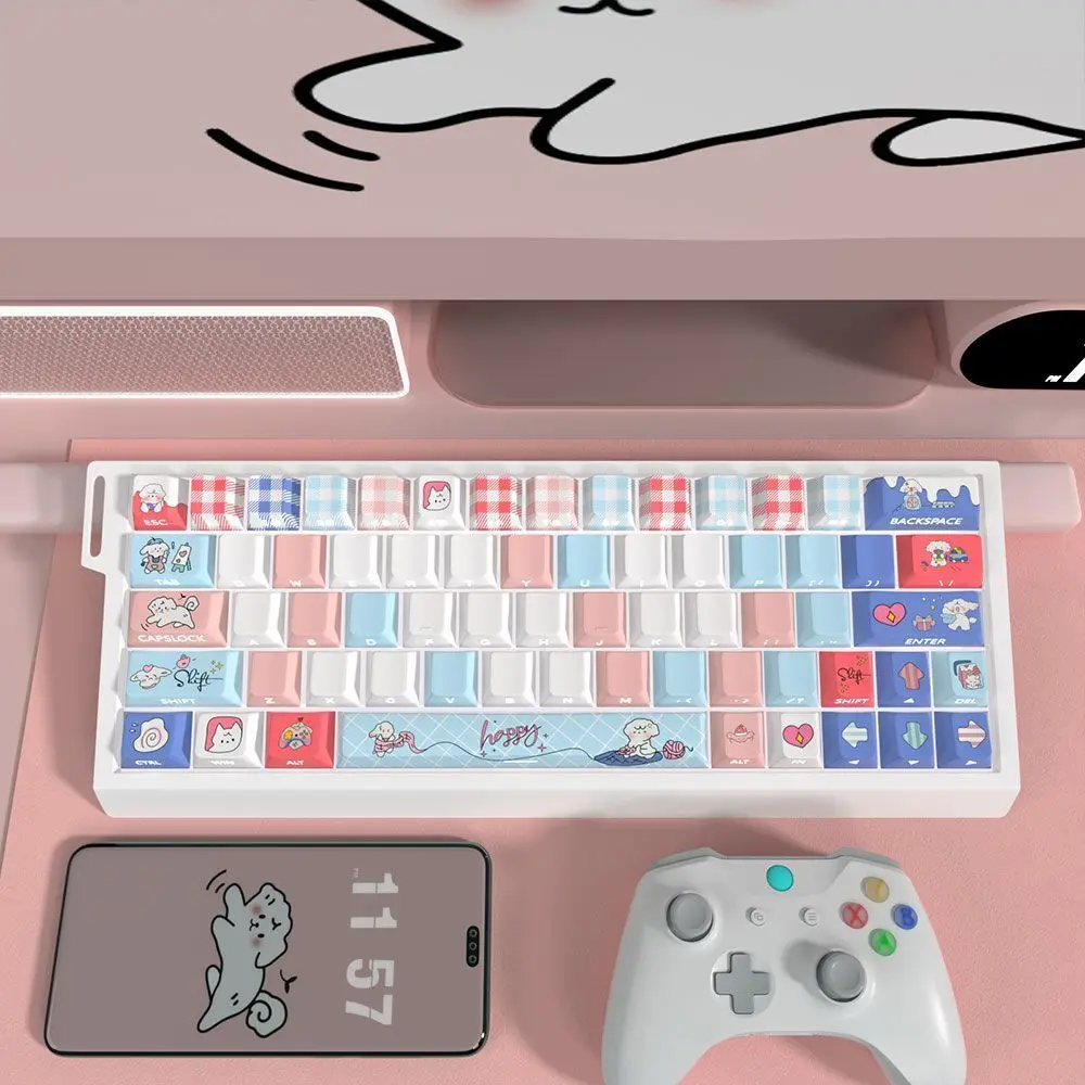 First Love Restored Milk Keycaps Dye-Sub Side Engraved Light Transmission for Magnetic Axis Mechanical Keyboard 60/63/64/68