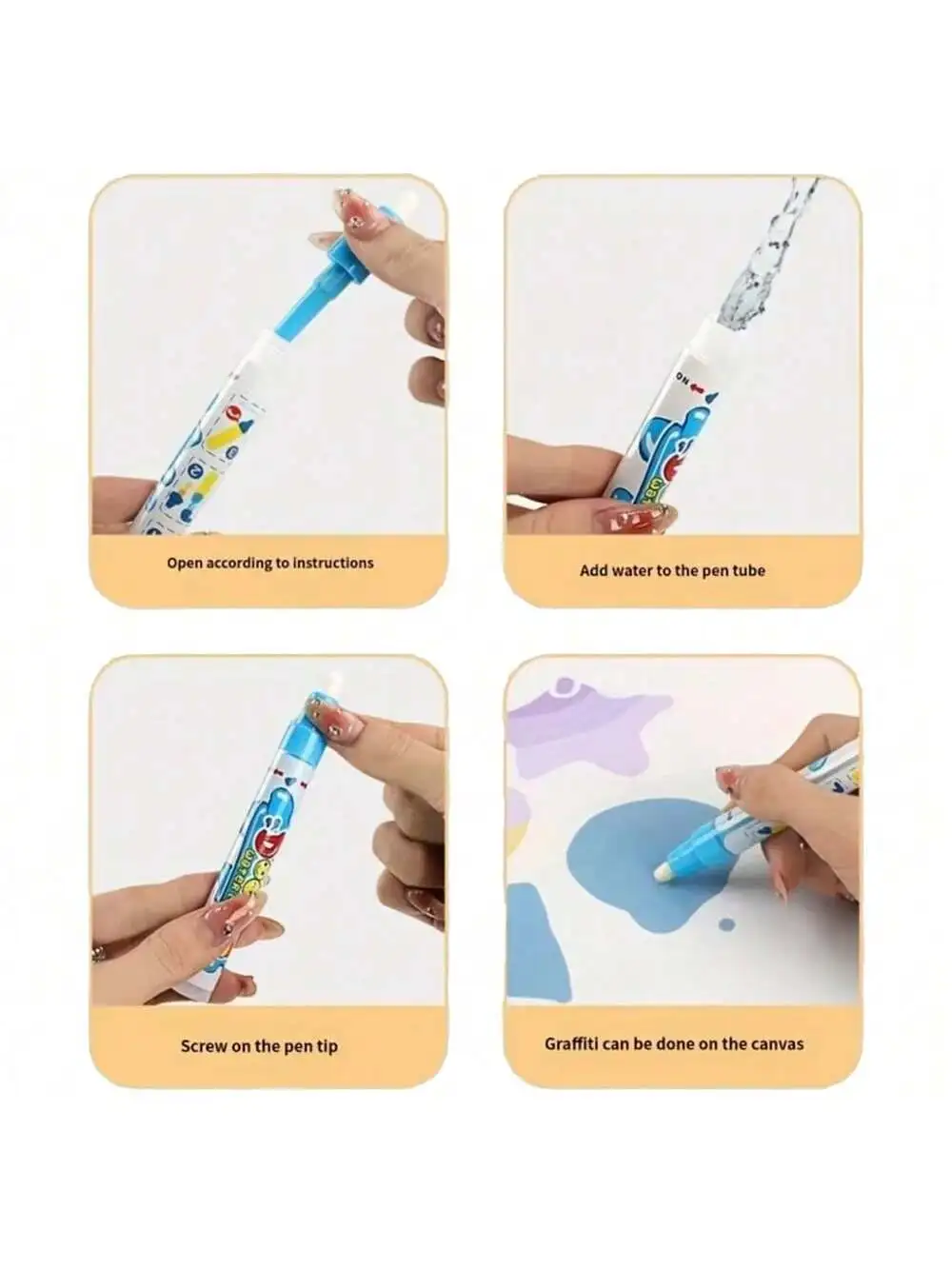 Tapete mágico doodle de água 100*80cm para crianças-tabuleiro de desenho impermeável reutilizável com canetas mágicas, brinquedo de arte educacional para crianças