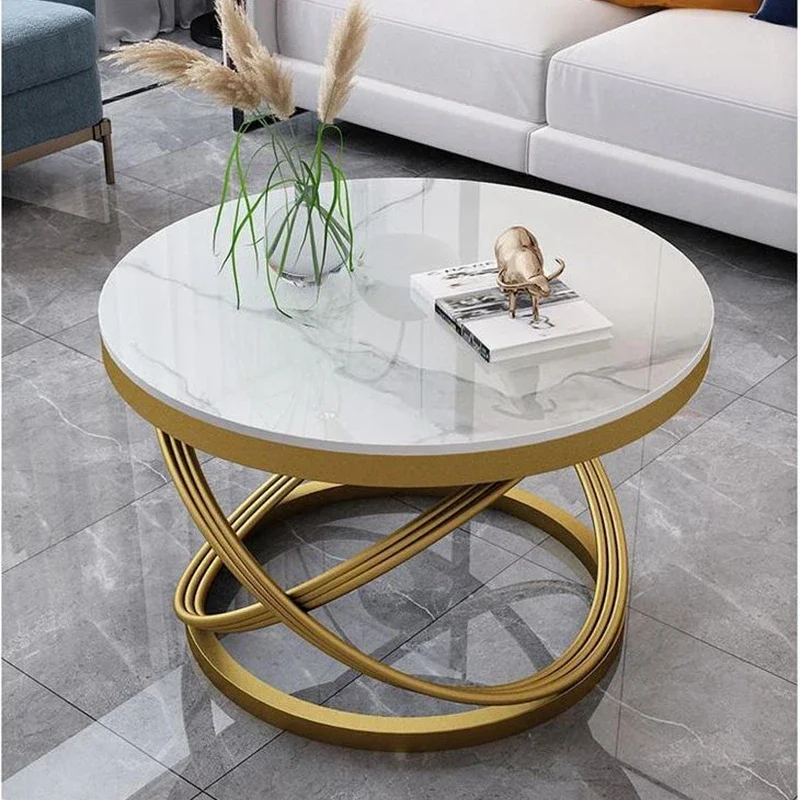 

Fashion coffee modern small household coffee table living room round tea table combination sofa side