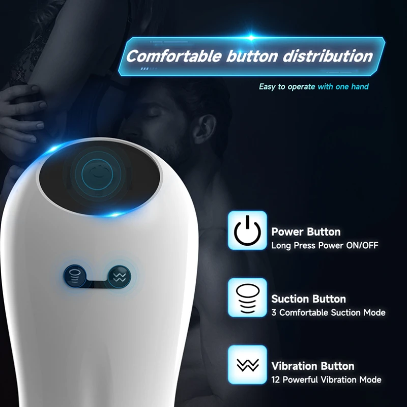 Masturbadores de succión automática para hombres con vibración, copa de masturbación masculina, Juguetes sexuales vaginales realistas con máquinas sexuales de sonido