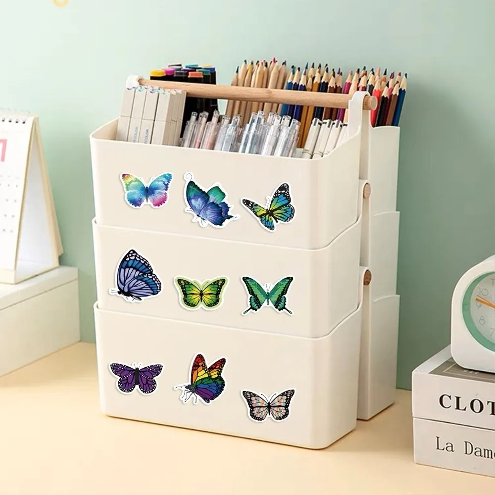 500PCS/Roll DIY Butterfly Stickers Waterproof Colorful Butterfly Guitar Sticker Decoration Sticker Decor for Water Cup Computer