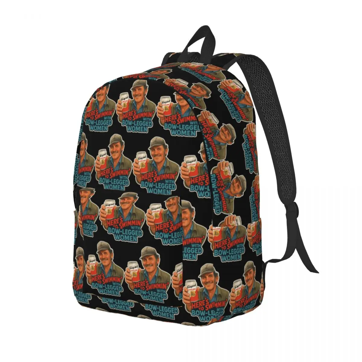 Heres To Swimmin Quint Jaws Movie Quote Backpack Daypack Large Capacity Kids BookBag School Bag Shoulder Bags for Men Women