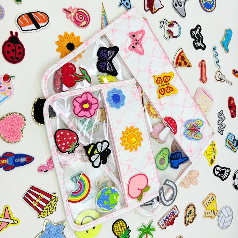 80 pieces of embroidered cartoon patches, 45cm self-adhesive personalized stickers，bag accessories, clothing hole repair patches