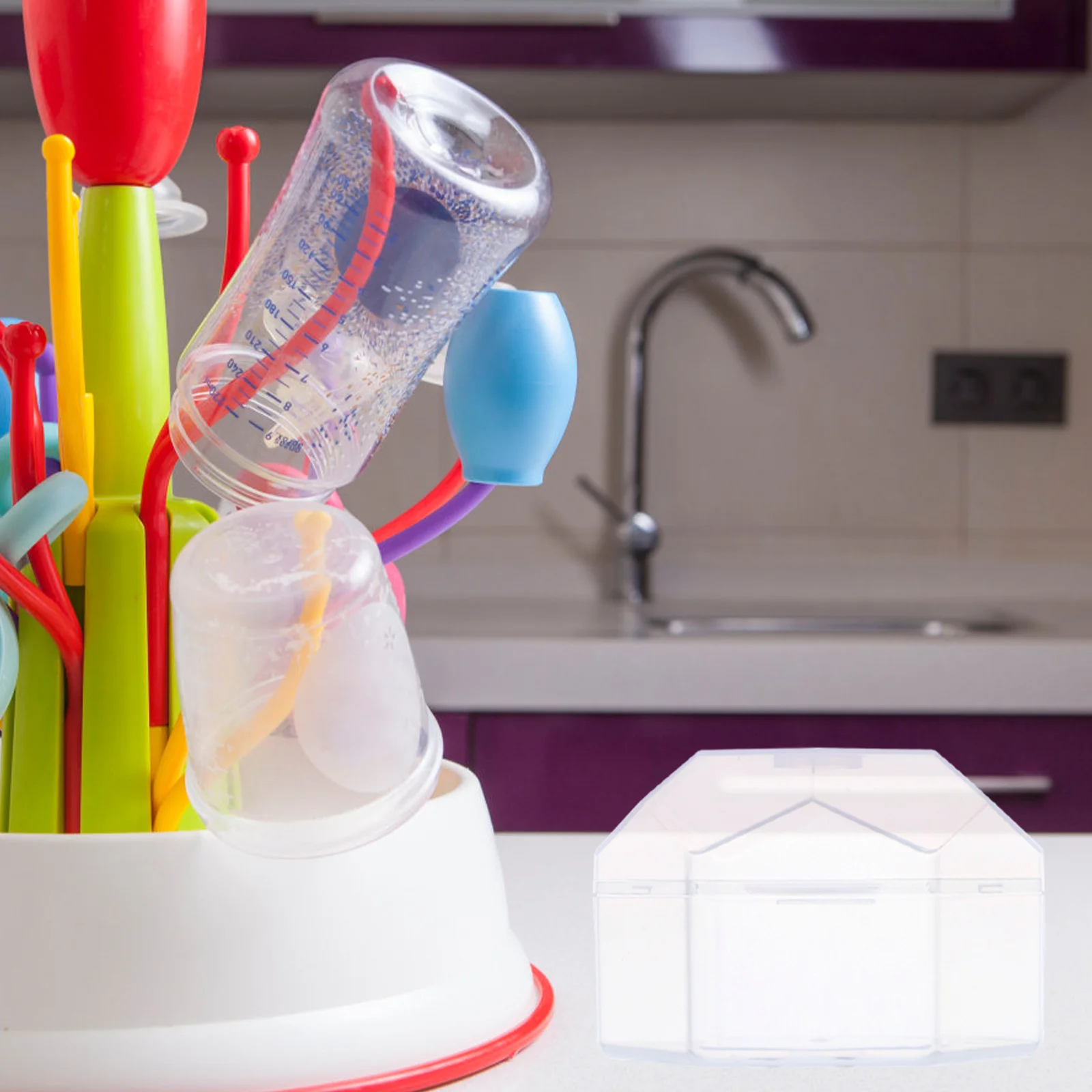 10Pcs Pacifier Storage Box Baby Premium PP Material Portable Safe Case for Pacifier Clips and Small Accessories Transparent