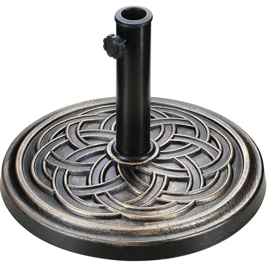

24.2 lbs 17.72 Market Umbrella Base Heavy Duty Round Stand for Patio Outdoor, Deck, Bronze