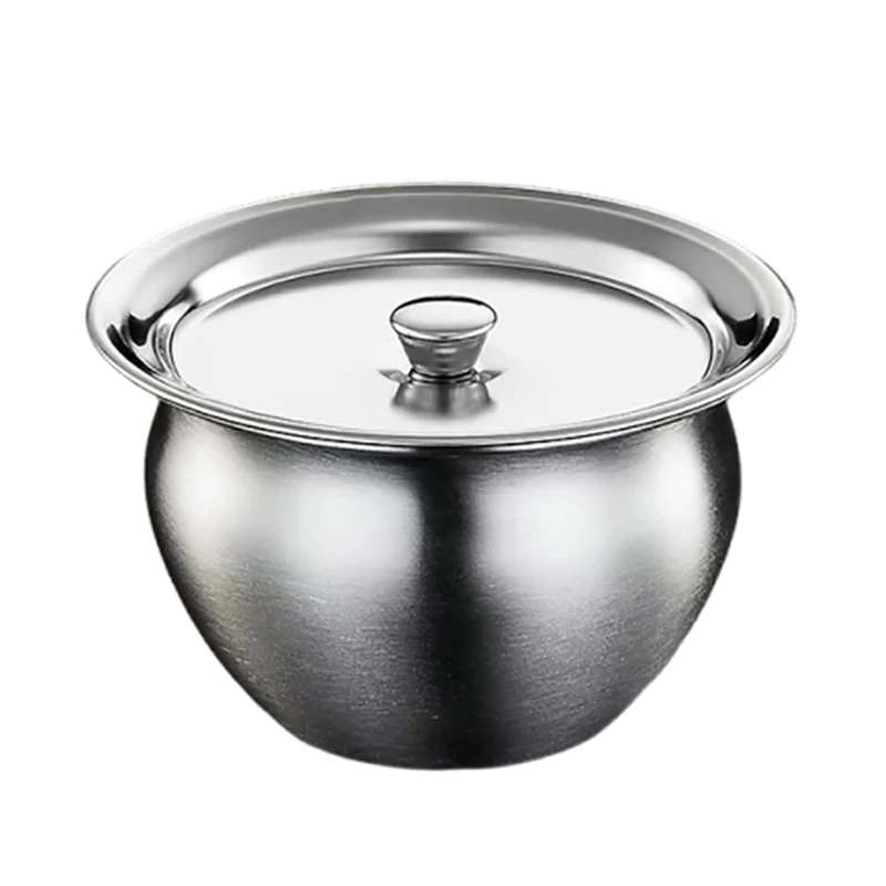 Stainless Steel Steamed Egg Bowl Ramen Rice Fruit Salad Stew Bowls With Lids Soup Cup Food Container Kitchen Tableware Supplies