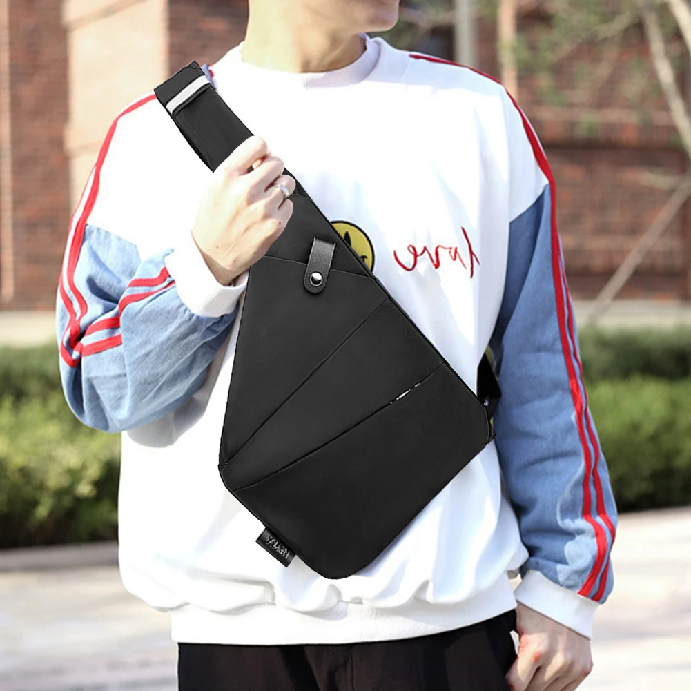 

Mens Fashion Chest Bag Small Waist Bag Large Capacity Travel Crossbody Bag Adjustable Strap Ergonomic Mini Shoulder Bag