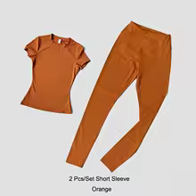 Workout Leggings Breathable Quick Dry Fitness Set for Women - SP Orange