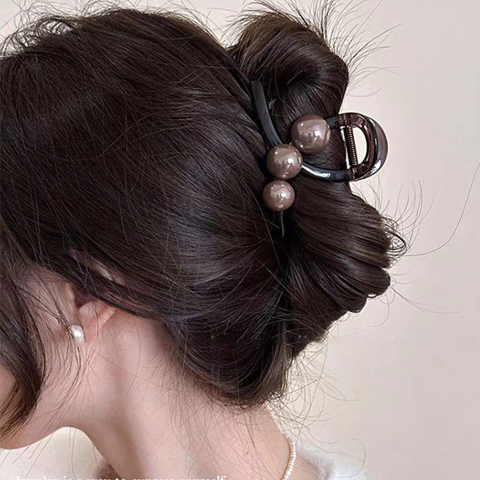 Acrylic Bead Hair Claw Clip Girls Ponytail Updo Holder Hairpin Transparent Ball Design Hair Accessory Fashion Hair Jewelry
