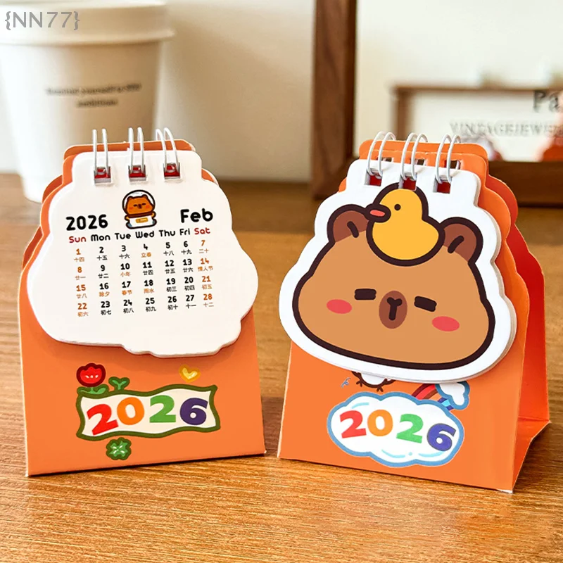 

Мини-капибара, настольный календарь, карманный портативный ежедневный календарь-планировщик, украшение для рабочего стола, офисные канцелярские принадлежности