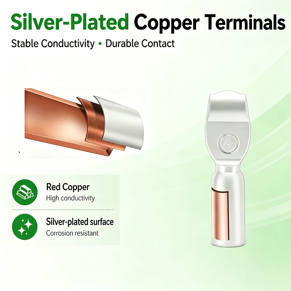 Connettore Rapido per Batteria 50A 2/4 Pezzi con Montaggio a Pannello e Copertura Antipolvere Impermeabile per RV, Camion, Verricello