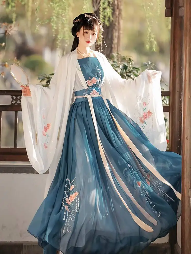 

Традиционное китайское платье Hanfu, костюмы для косплея, этнический стиль, шоу, сценическая модная одежда, женская одежда, праздничное платье феи
