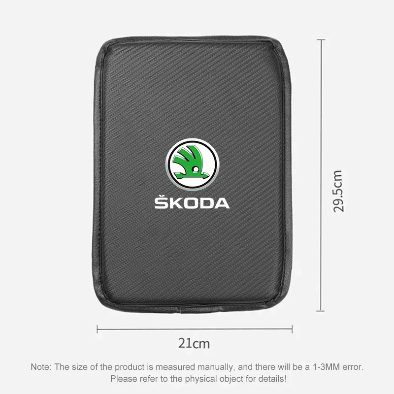 Car Armrest Box Mats Leather Center Console Covers Interior Accessories For Skoda Sharp Sharp crysta Rapid speed Pye Ye Di trunk