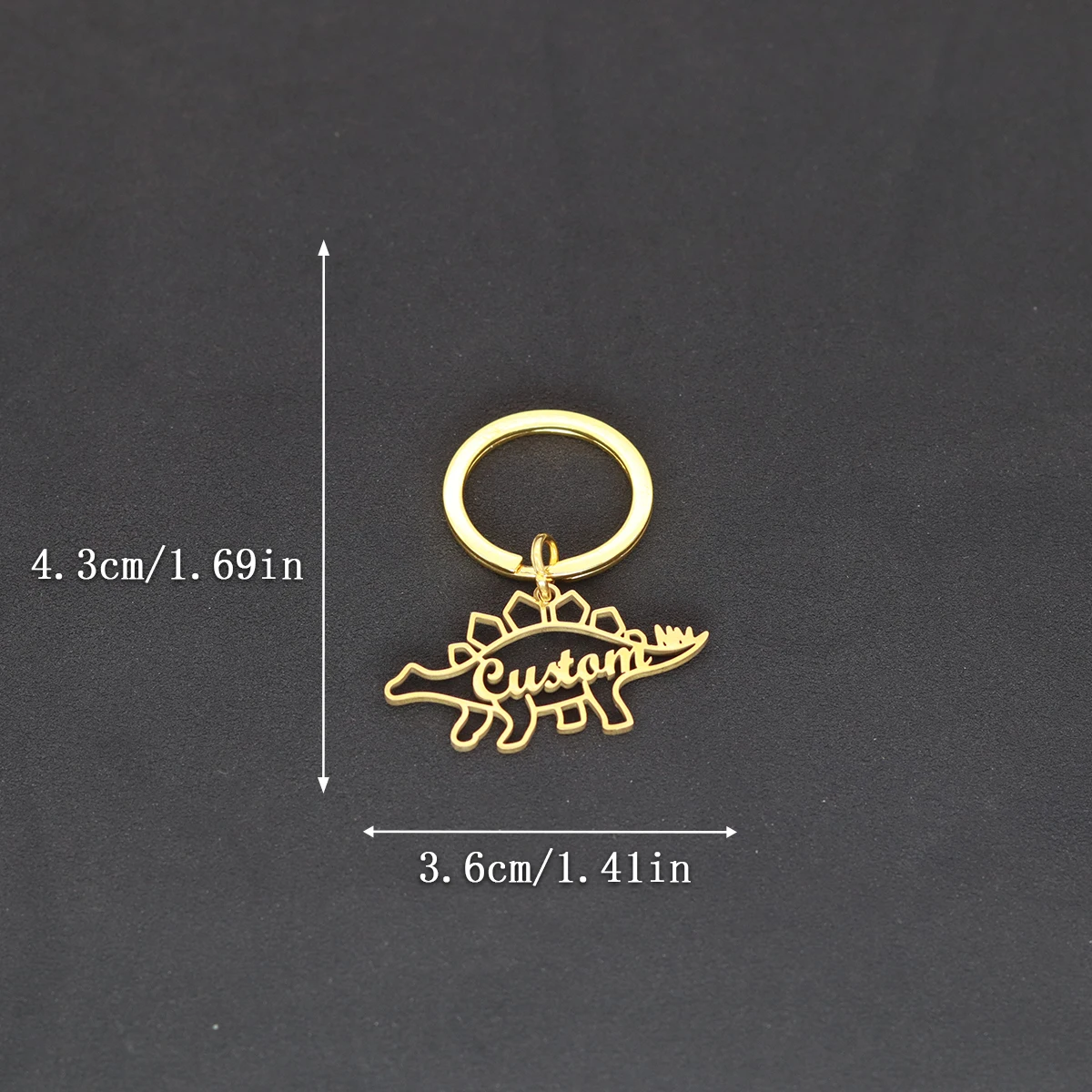 Vintage Dinosaur Custom Name Keychain Personalized Stainless Steel Pendant Keychains For Women Men Keyring Customized Jewelry