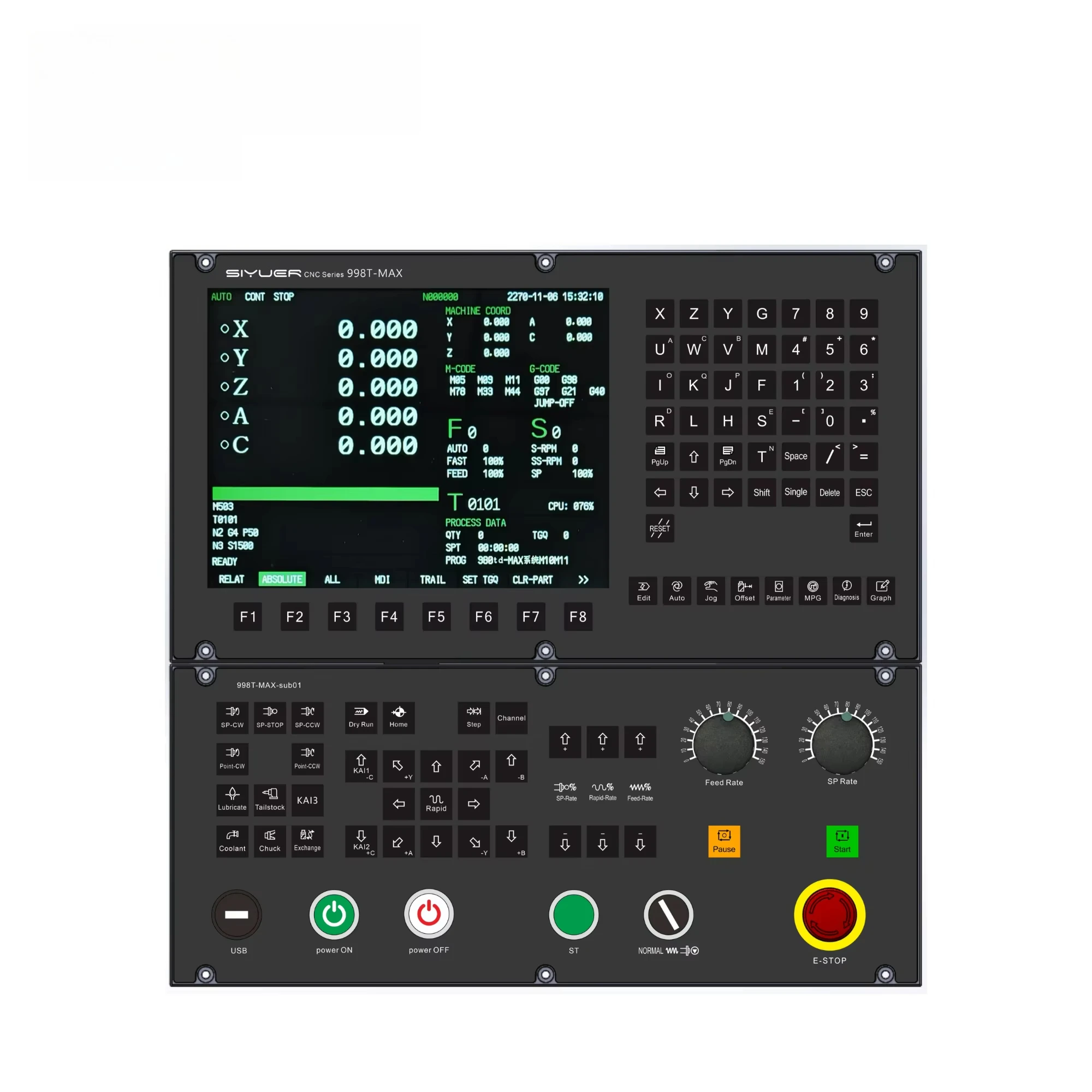 998T-MAX 5 Axis Controller with IO Card with Servo Motor and Driver Complete Cnc Turning Lathe Retrofit Kit System
