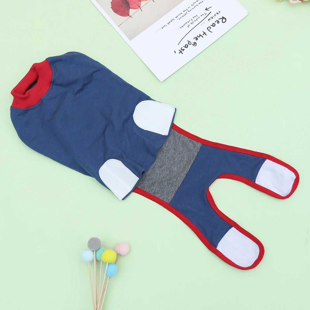 

Pet Sterilization Recovery Suit For Dogs Post Surgery Soft Cotton Material Elastic Design Anti Licking Large