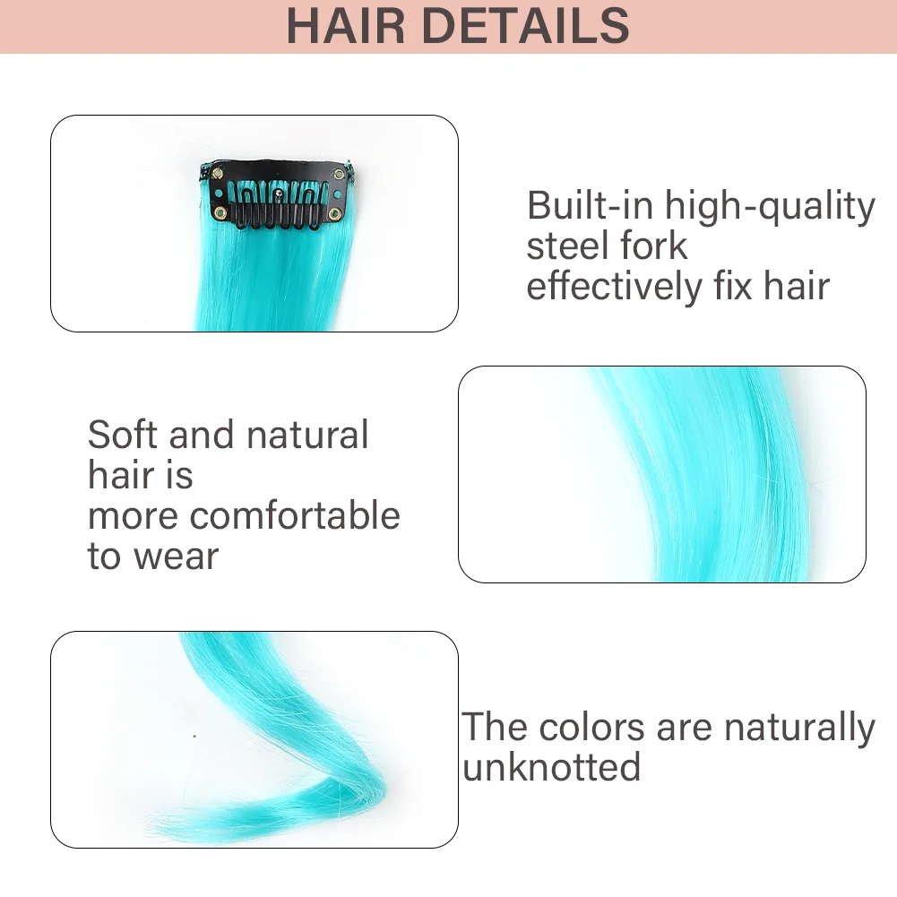 20 بوصة ملونة مجعد متموجة يسلط الضوء على مشبك في قطع الشعر الاصطناعية للنساء - 8 عبوات من وصلات الشعر المجعد الملونة