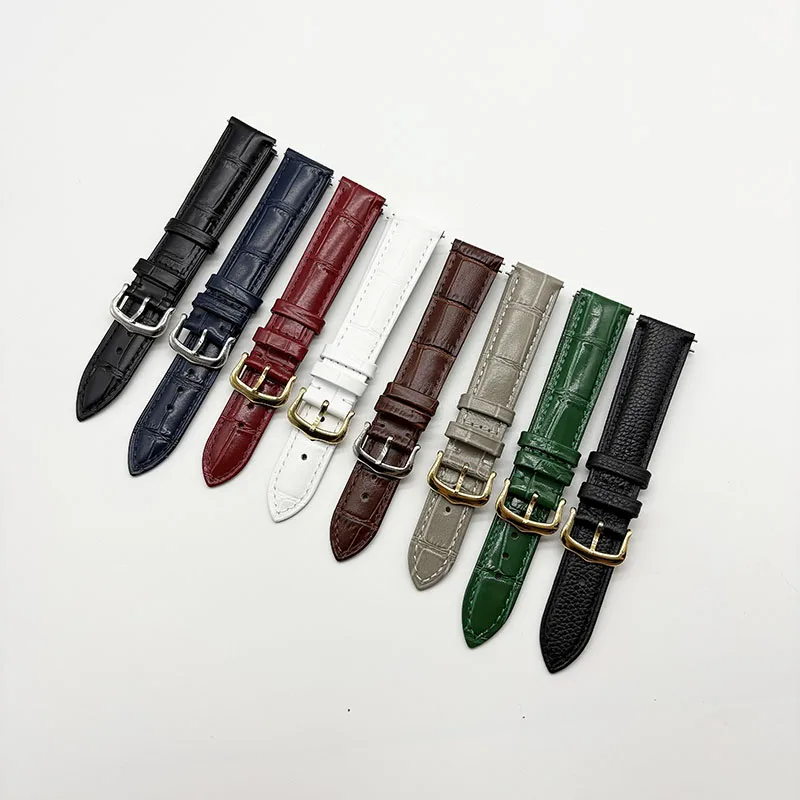 Watch Strap Suitable For Cartie Santos Tank Solo WatchBand Classic Calfskin Leather Quick Release Replacement Bracelet