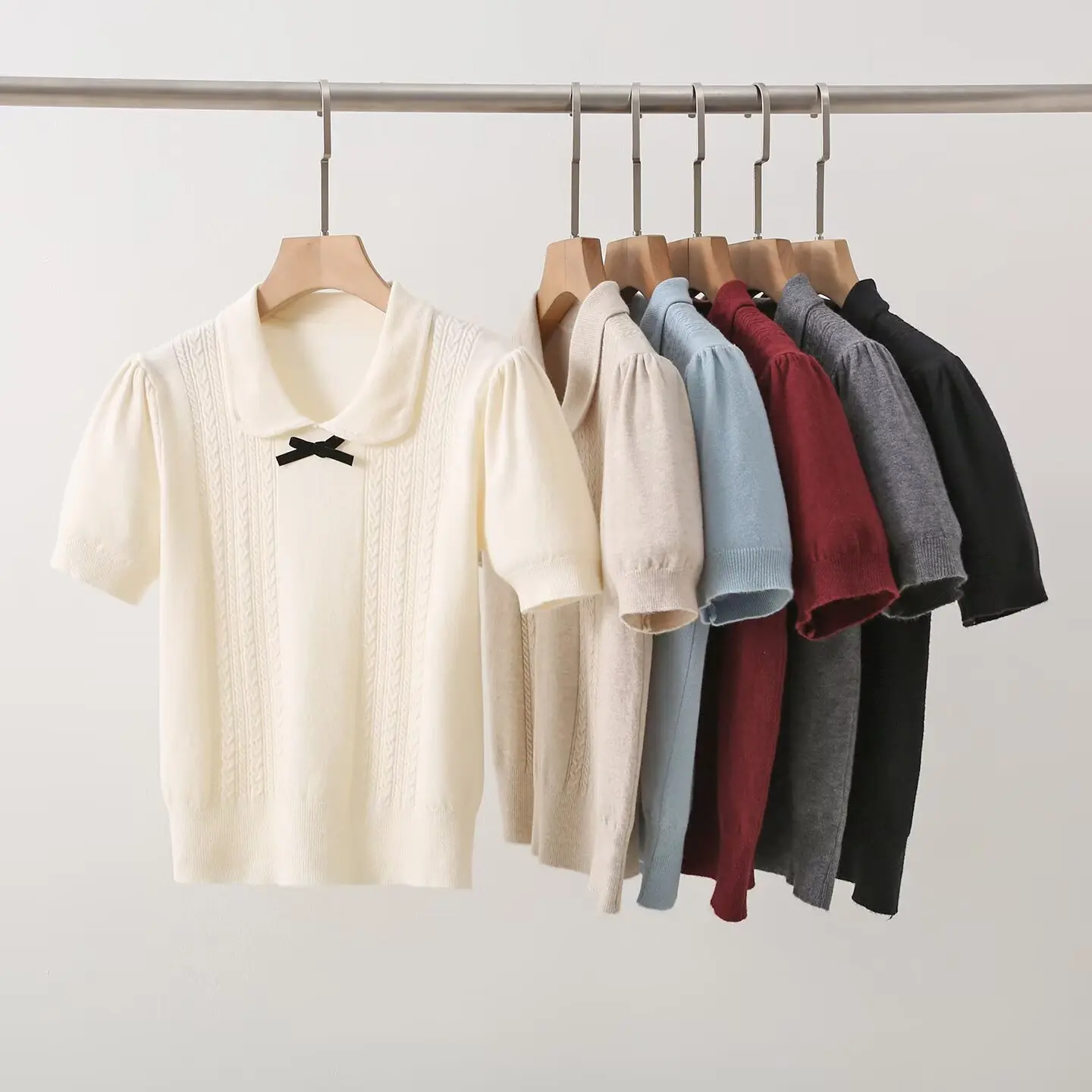 Faionable عارضة ort Sve تريكو المرأة أعلى عقدة الطفل دمية طوق أوائل الخريف جديد Sle التخسيس صالح #1