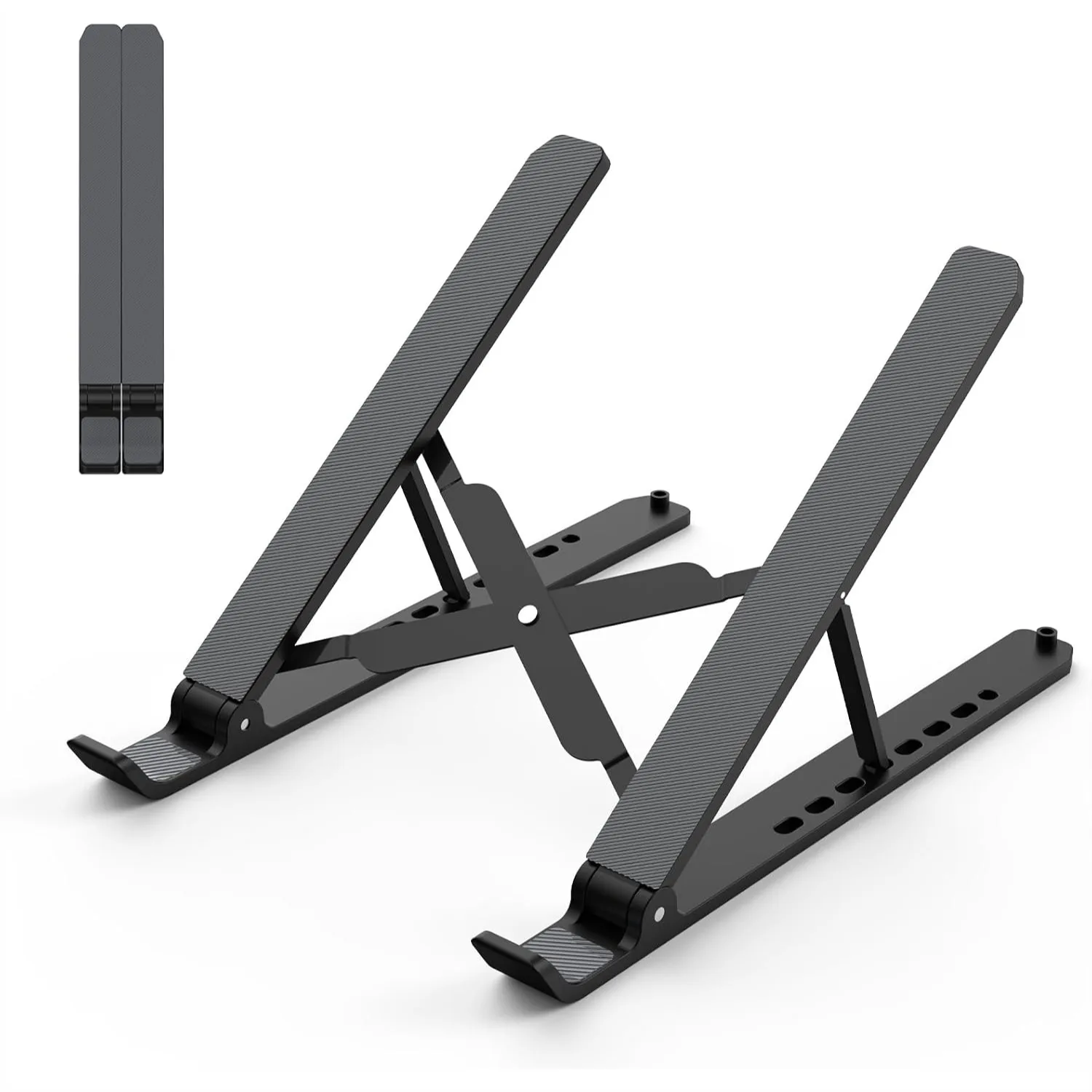 Adjustable Laptop Stand for Desk, Foldable Notebook Holder with Ventilated Cooling for 10-15.6