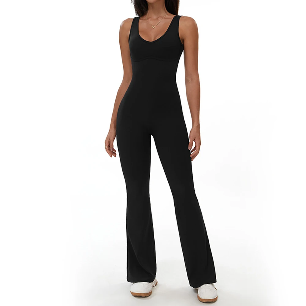 Sexy Back Jumpsuit Gym Set Women Yoga Suit Tracksuits Women Sports Jumpsuit Workout Rompers Stretch Fitness Training Bodysuits
