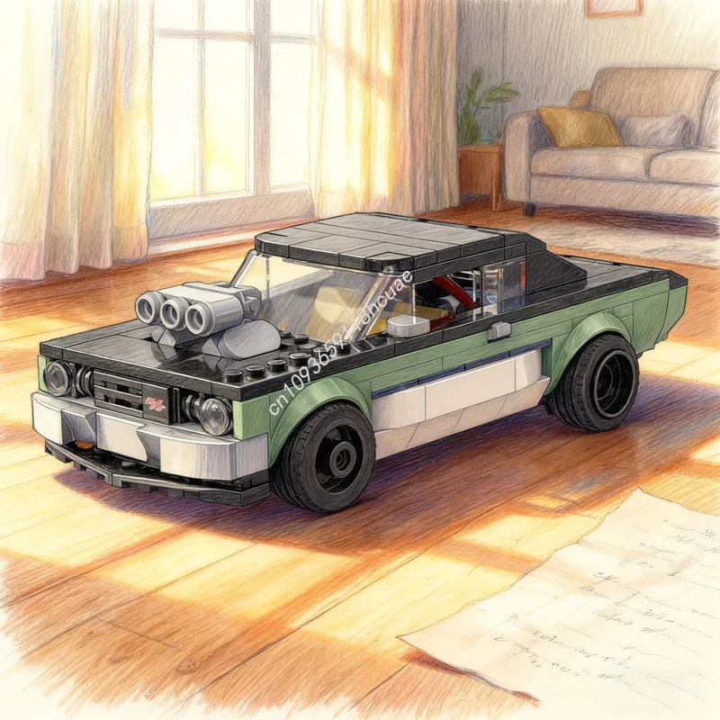 310 Stück MOC Dodge Dart Custom City Champions Super Car Modell Bausteine Architektur Weihnachtsgeschenke Spielzeug Idee Ziegel