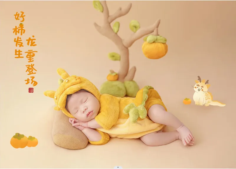 ❤️Newborn Photography Clothing Cute Dragon Hat+Jumpsuit 2Pcs/Set Baby Photo Props Accessories Studio Shoot Clothes Outfits