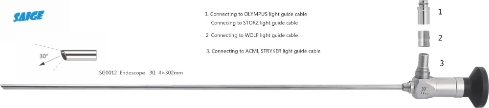 Urology Rigid 4mm Endoscope Cystoscope Set