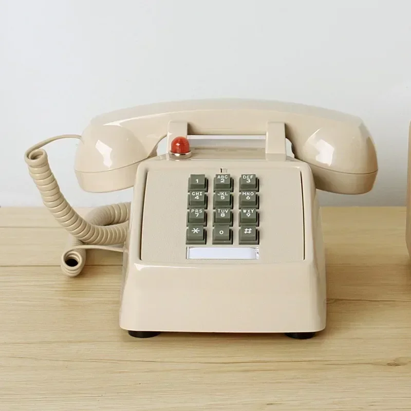 New Electric Dual Line Interface Corded Desk Telephone With Loud Ringer, Red Light Flash, Retro 1-Handset Landline Phone For Hom