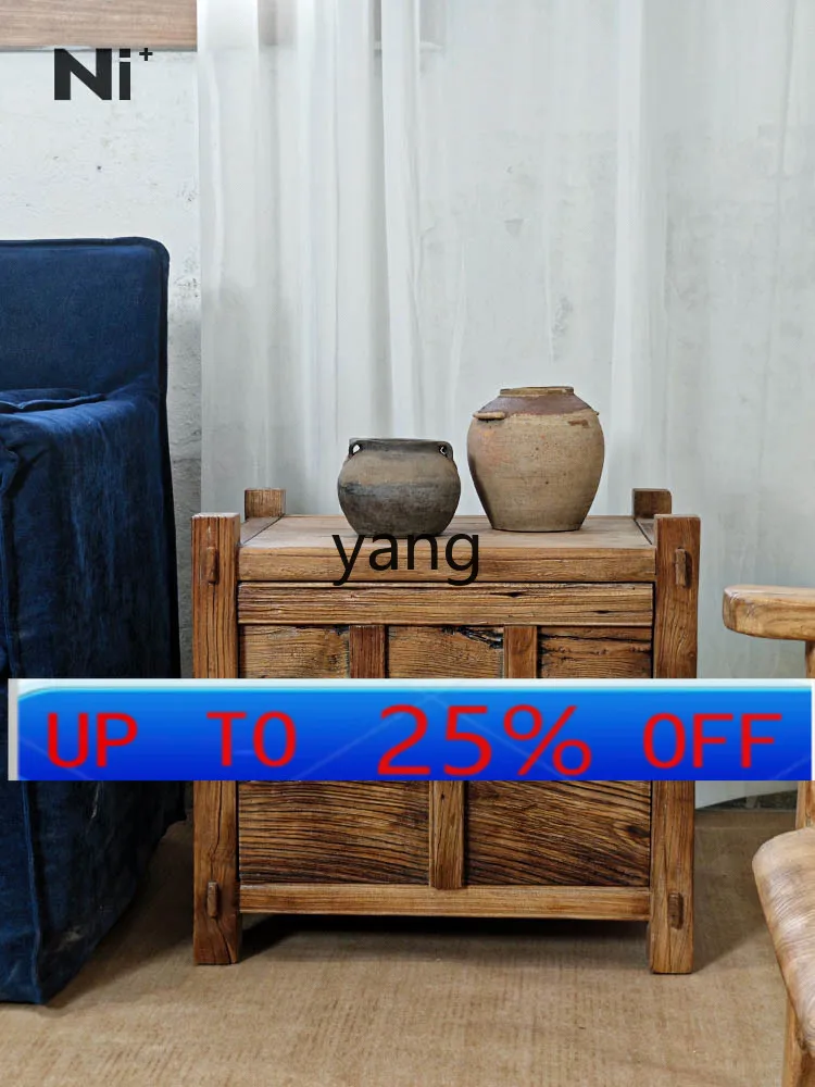 

LMM B & B bedside table storage retro sofa side cabinet solid wood small side table