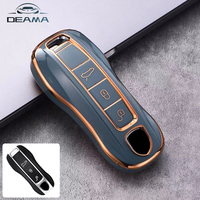 3 Buttons TPU Car Remote Smart Key Case for Porsche Panamera Cayenne 971 911 9YA Macan Boxste Protecticve Cover Holder Fob